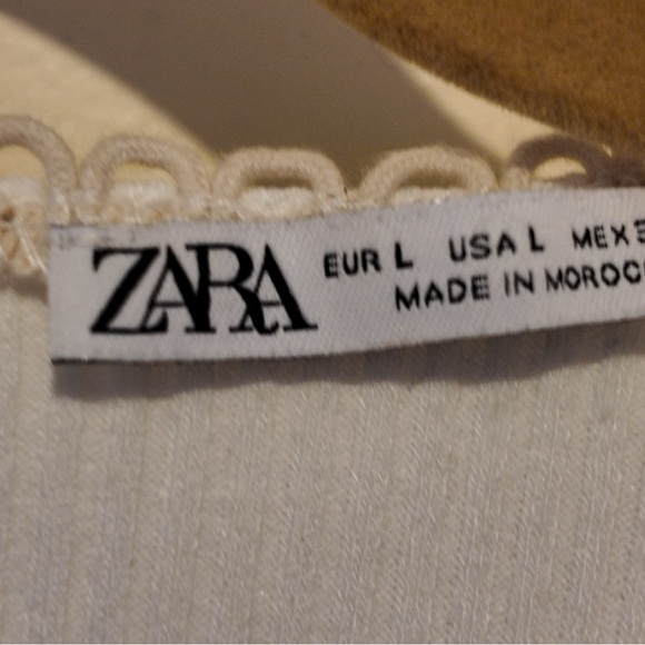 ZARA White High Neck Ribbed Crop Tank Top - Size L - Lagonlook Summer Fairy - Picture 13 of 14